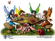 faeries playing poker wallpaper